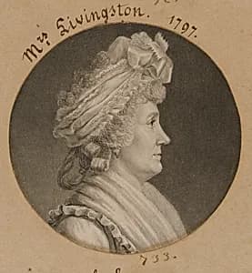 Sarah Johnson Livingston by Charles Balthazar Julien Févret de Saint-Mémin, 12 Mar 1770 - 23 Jun 1852