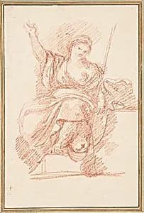 Seated allegorical figure by Jean-Robert Ango, French, active in Rome 1759 –1770, d. 1773