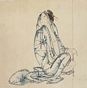 Seated courtesan by Katsushika Hokusai 葛飾北斎 (1760-1849)