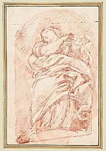 Seated female figure in niche by Jean-Robert Ango, French, active in Rome 1759 –1770, d. 1773