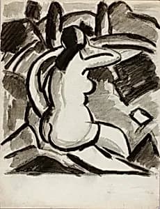 Seated Female Nude by Carl Newman