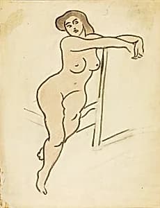 Seated Female Nude by Carl Newman