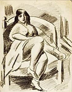 Seated Female Nude by Carl Newman