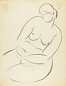 Seated Female Nude by Carl Newman