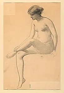 Seated Female Nude by James Wells Champney, American, 1843–1903