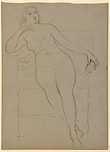 Seated Female Nude by Daniel Huntington, American, 1816–1906