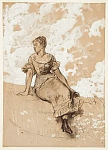 Seated Girl by Winslow Homer, American, 1836–1910
