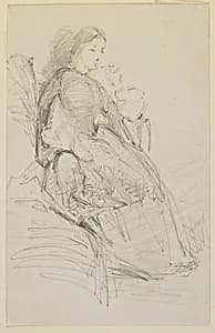 Seated woman, smoking by James McNeill Whistler (1834-1903)
