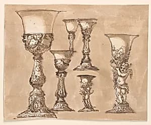 Six chalices by Giuseppe Barberi, Italian, 1746–1809