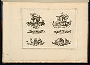 Six Tailpiece Designs by Jacques de Sève, French, active 1742 – 1788
