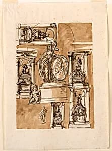 Six tombs by Giuseppe Barberi, Italian, 1746–1809