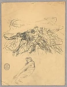 Sketch of Figures Bearing a Cross by Francis Augustus Lathrop, (American, 1849–1909)