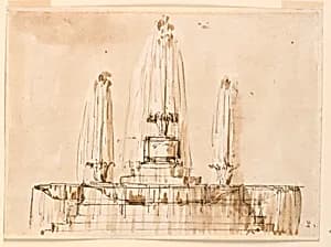 Sketches, a Fountain by Giuseppe Barberi, Italian, 1746–1809