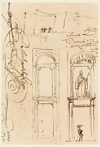 Sketches and Script by Carlo Marchionni, Italian, 1702–1786