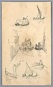 Sketches of Boats by Arnold William Brunner, American, 1857–1925