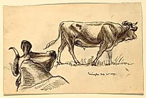 Sketches of Cattle, Irvington by Samuel Colman, American, 1832–1920