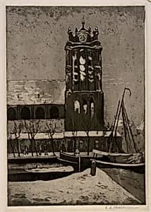 Snow in Holland by Esther Blaikie MacKinnon, Scottish