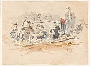 Soldiers Seated in a Group by Winslow Homer, American, 1836–1910