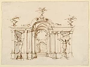 Stage design, a garden loggia by Filippo Juvarra, Italian, 1678 - 1736