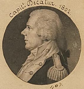 Stephen Decatur, Sr. by Charles Balthazar Julien Févret de Saint-Mémin, 12 Mar 1770 - 23 Jun 1852