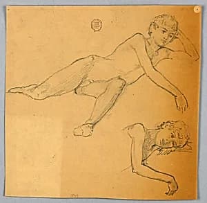 Studies of Nude Figure by Francis Augustus Lathrop, (American, 1849–1909)
