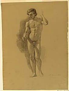 Study of a Male Nude by Nicola Consoni, Italian, 1814 - 1884