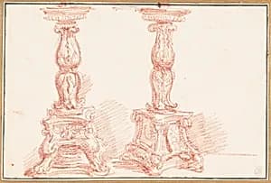 Study of candelabras by Jean-Robert Ango, French, active in Rome 1759 –1770, d. 1773