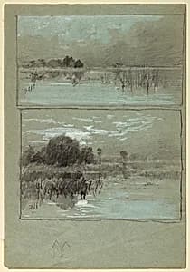 Study of lake by Francis Hopkinson Smith, American, 1838–1915