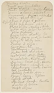 Supply List, Lake Millinocket, Maine by Frederic Edwin Church, American, 1826–1900
