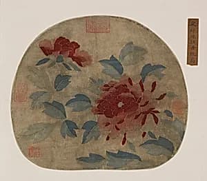 Tapestry: peonies by Unknown