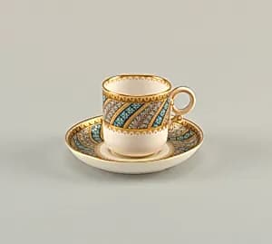 Tea or Coffee Cup and Saucer by Royal Worcester, English, established 1751