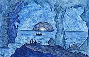 The Blue Grotto by Lawrence W. Ladd, active 1865-1895