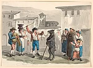 The Dancing Bear by Bartolomeo Pinelli, (Italian, 1781–1835)