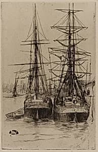 The Two Ships by James McNeill Whistler (1834-1903)