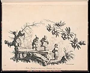 Three Children Playing by Jean-Baptiste Pillement, French, 1728–1808