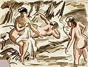 Three Female Nudes by Carl Newman