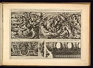Three Frieze Designs by Jean Le Pautre, French, 1618–1682