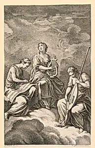 Three Musical Graces by Étienne Fessard, French, 1714–1777
