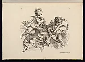 Three Putti by François Boucher, French, 1703–1770