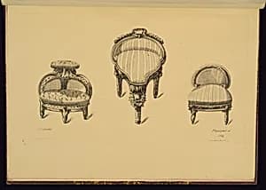 Three Seating Designs by Jean-Charles Delafosse, French, 1734 – 1789