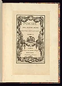 Title Page by Pietro Metastasio, Italian, 1698 – 1782