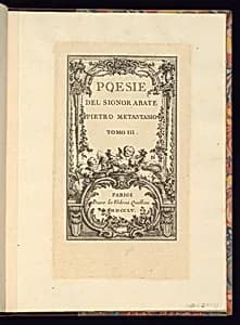 Title Page by Pietro Metastasio, Italian, 1698 – 1782