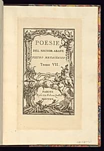 Title Page by Pietro Metastasio, Italian, 1698 – 1782