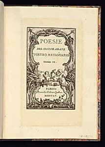 Title Page by Pietro Metastasio, Italian, 1698 – 1782