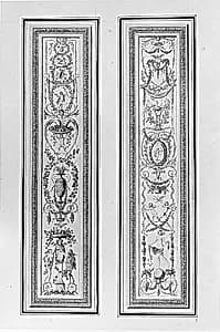 Two Arabesque Panel Designs by Gilles Paul Cauvet, French, 1731–1788