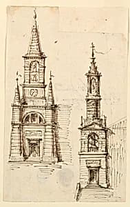 Two Bell Towers by Giuseppe Valadier, Italian, 1762–1839