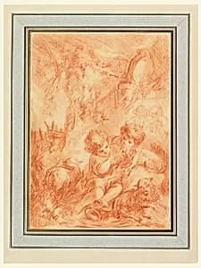 Two Children by François Boucher, French, 1703–1770