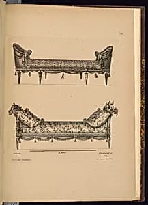 Two Daybed Designs by Richard de Lalonde, French, active 1780–96