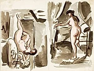 Two Female Nudes by Carl Newman