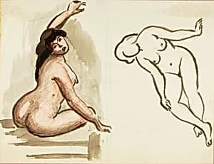 Two Female Nudes by Carl Newman